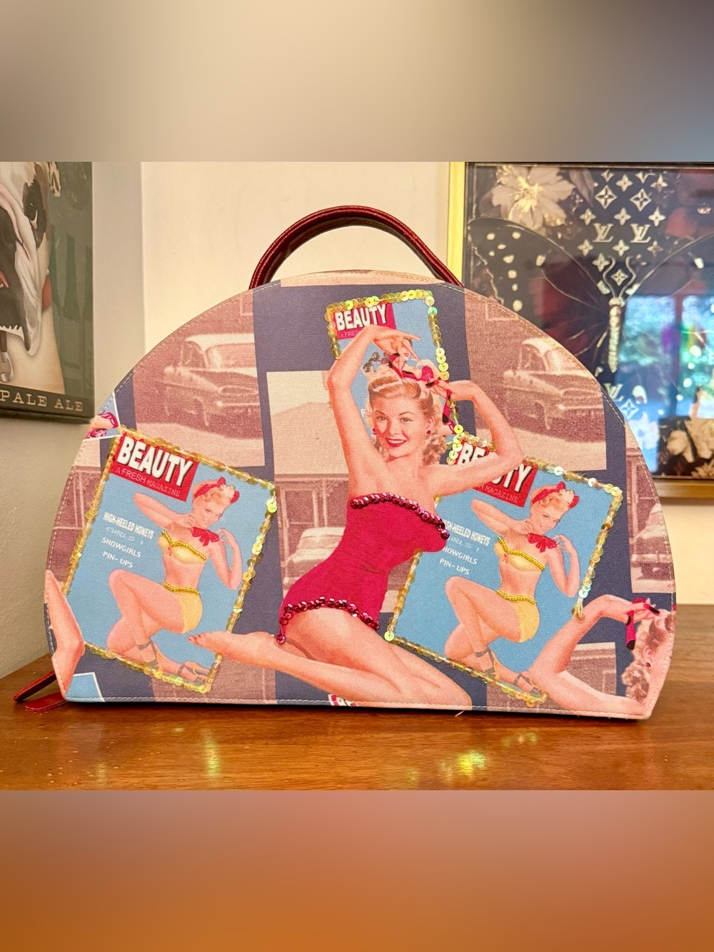 Rare Far Nine Retro Pinup Girl Vanity Case